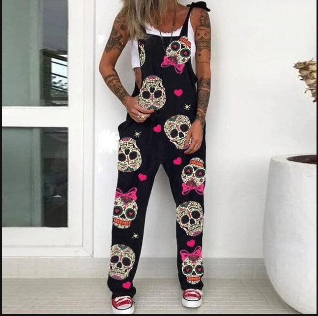 Women’s Fashion Overalls - Skull Print Overalls - Shop Swazeyfit