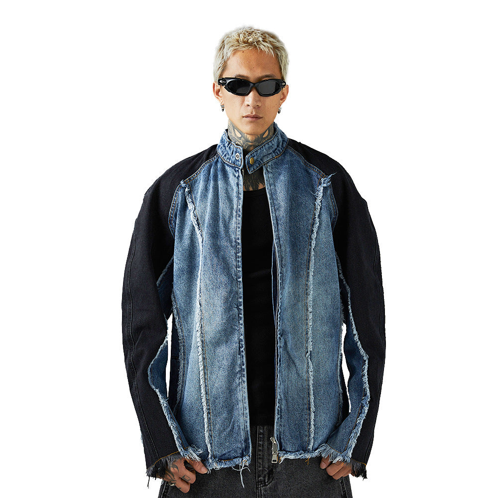 Distressed Denim Coat - Heavy Industry Wash - Shop Swazeyfit