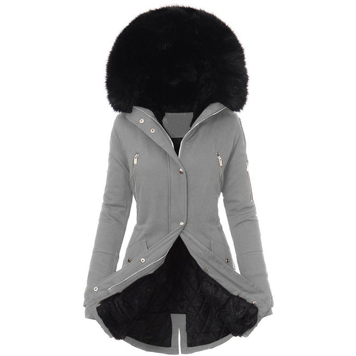 Women's Fur Collar Mid-length Coat