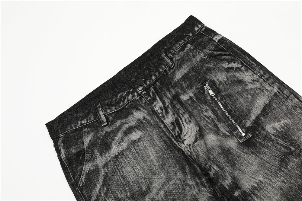 Fashion Punk Painting Dirty Jeans Men