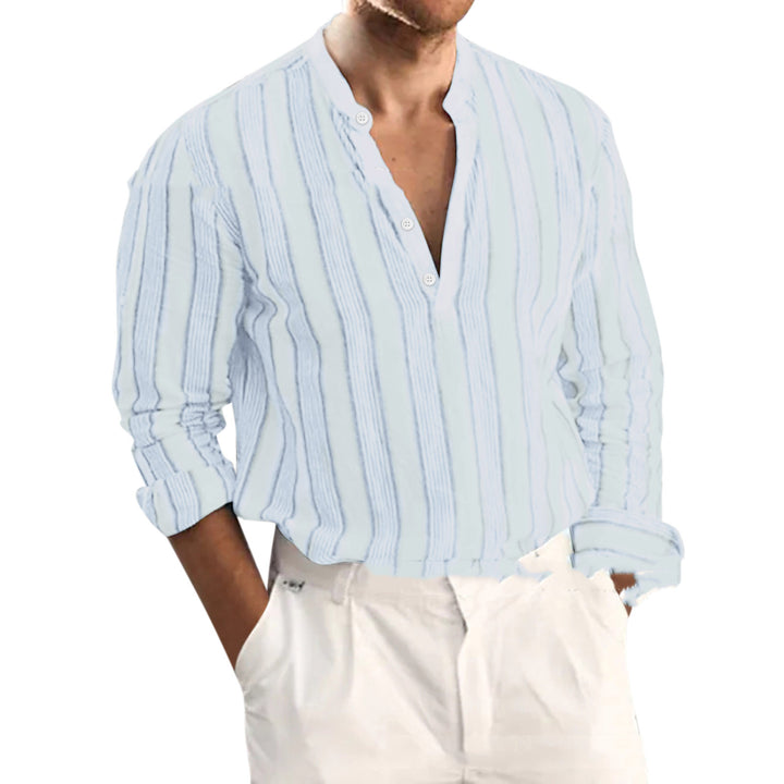 Men's Striped Shirt - Long Sleeve Collar Shirt - Shop Swazeyfit