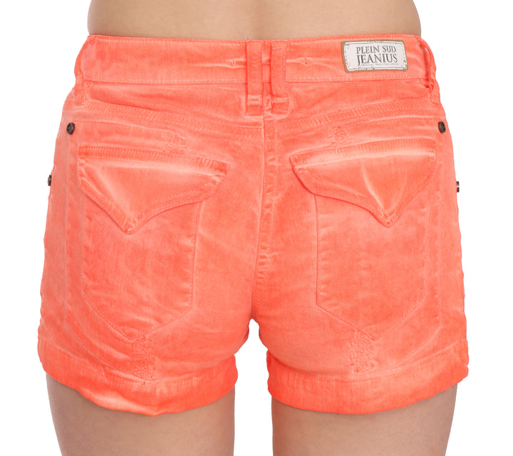 PLEIN SUD Chic Orange Mid Waist Mini Shorts