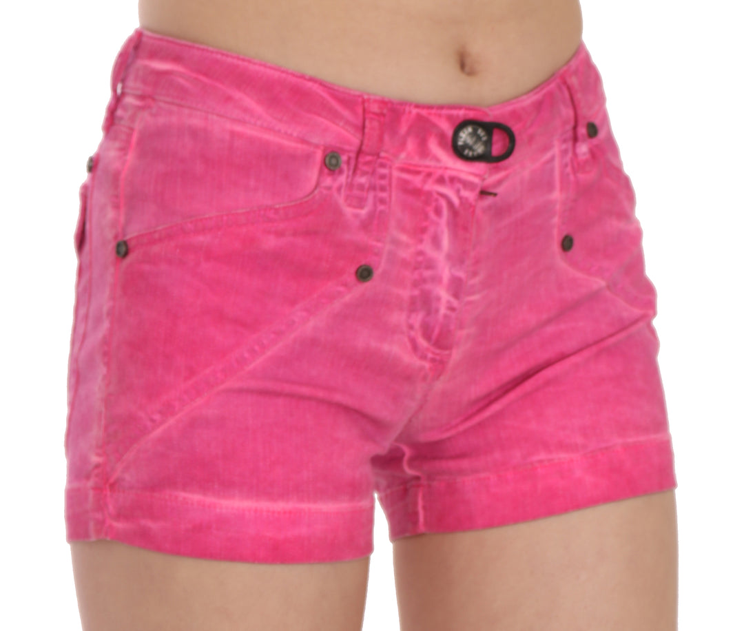 PLEIN SUD Chic Pink Mid Waist Mini Shorts