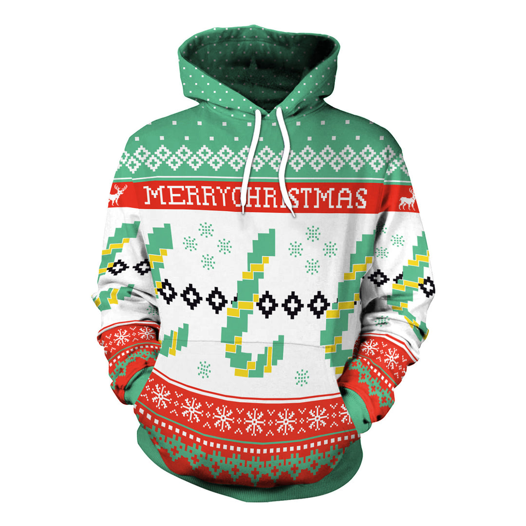 Ugly Christmas Women's Loose Versatile Hooded Creative Digital Printed Sweater Performance Dress