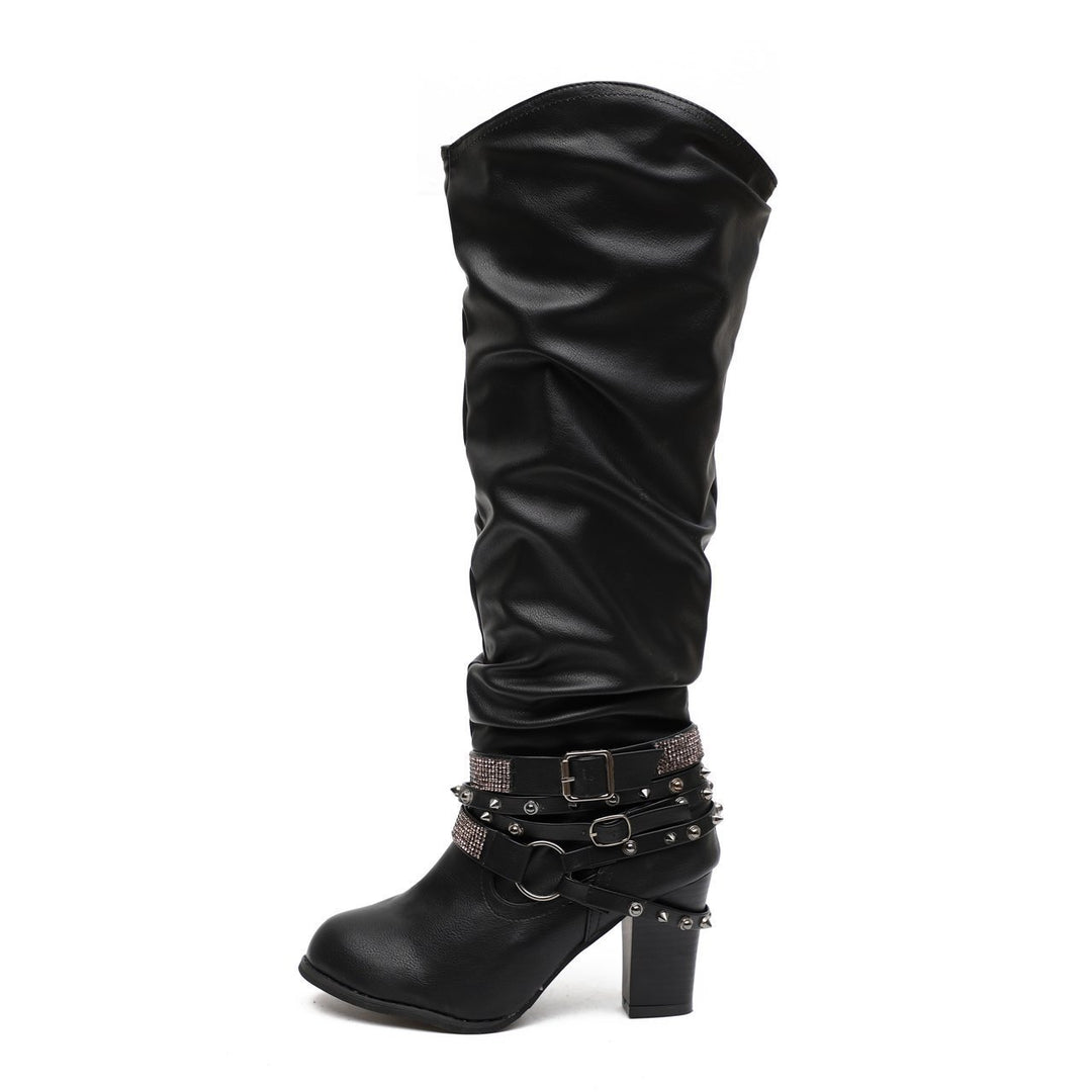 High heeled and high heeled Knight boots