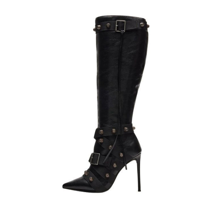 Metal Leather Boots - Stiletto Heel Boots - Shop Swazeyfit