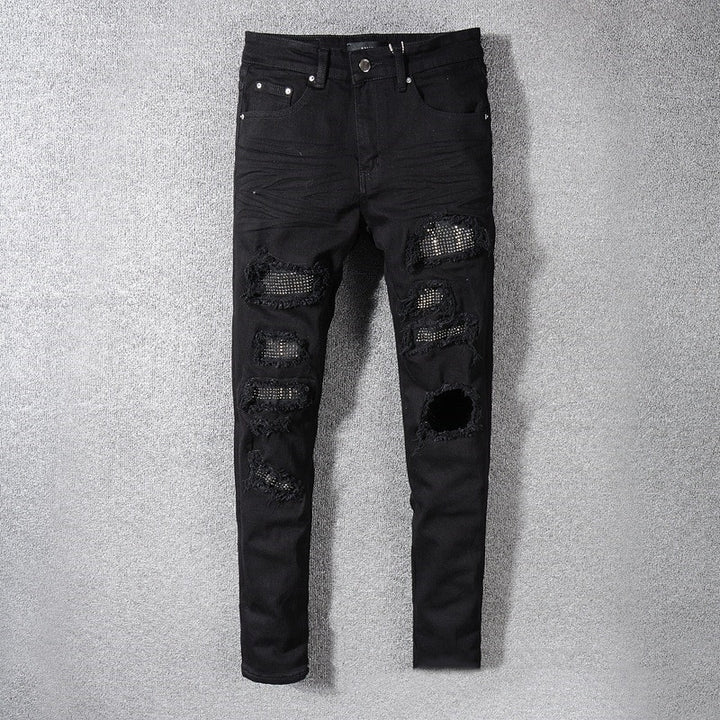 Black cat whiskered jeans