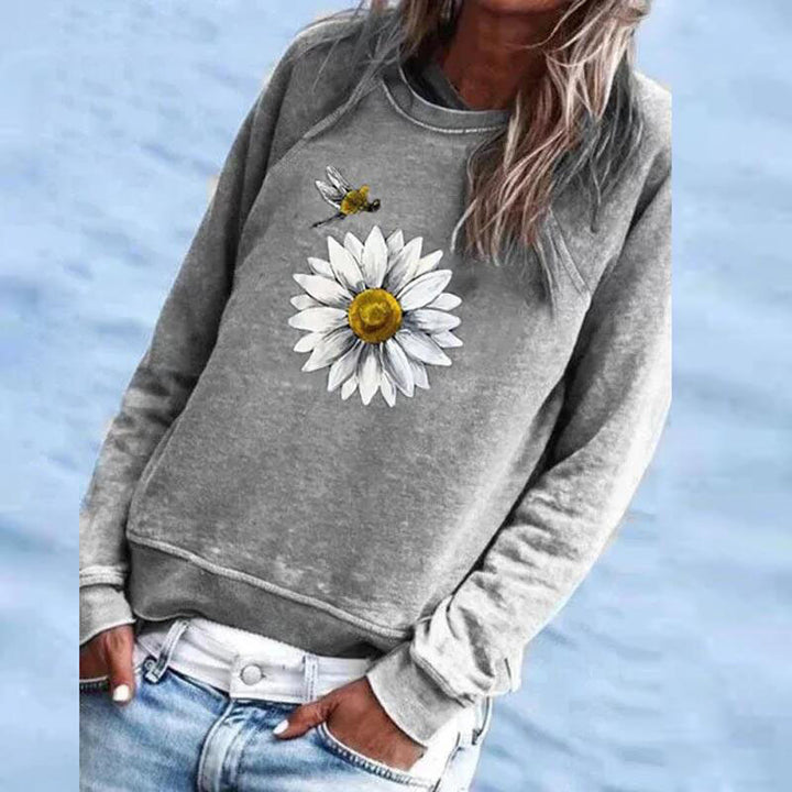 Printed long-sleeved sweatshirt