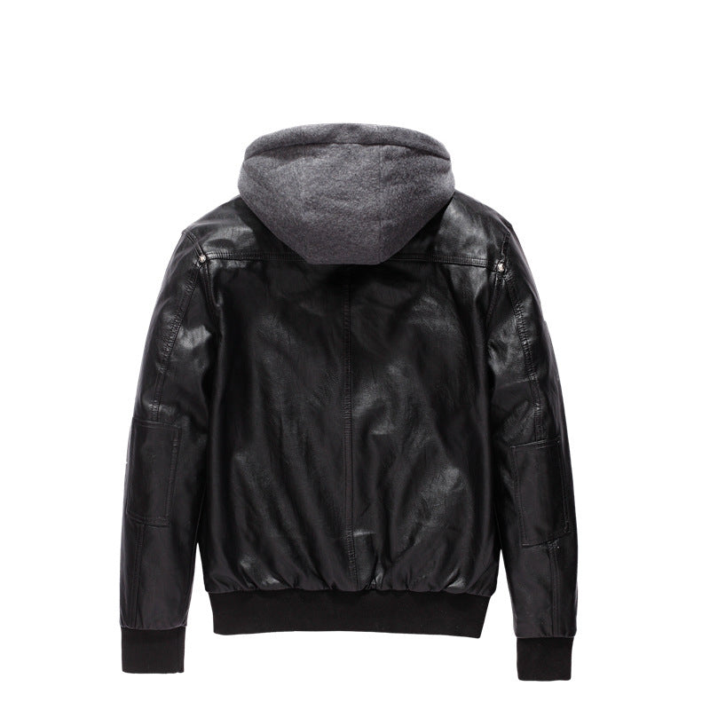 Detachable Hood Jacket - Velvet Leather Jacket - Shop Swazeyfit