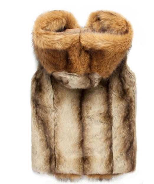 Hooded Faux Fur Vest