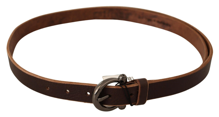 John Galliano Elegant Brown Leather Fashion Belt