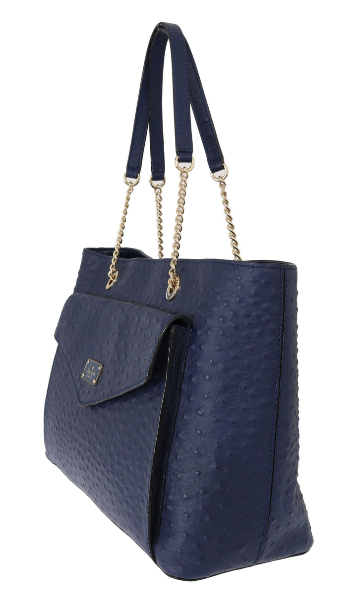 Kate Spade Elegant Ostrich Leather Handbag in Blue