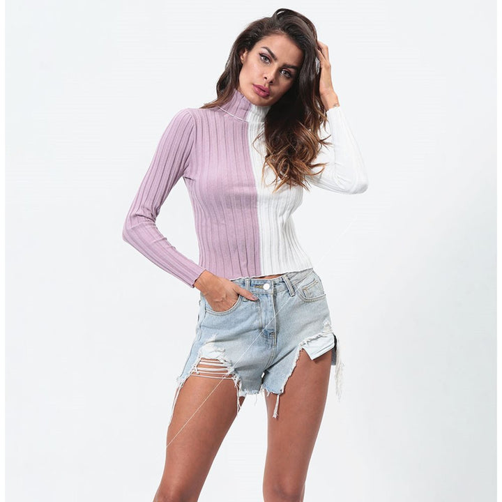 Knitted Long-Sleeved T-Shirt All-Match Bottoming Shirt