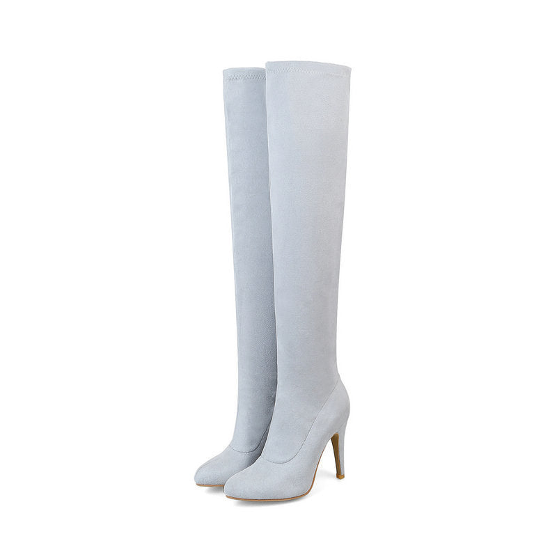 Fashion Candy Color Stiletto Heel Over-The-Knee High Boots