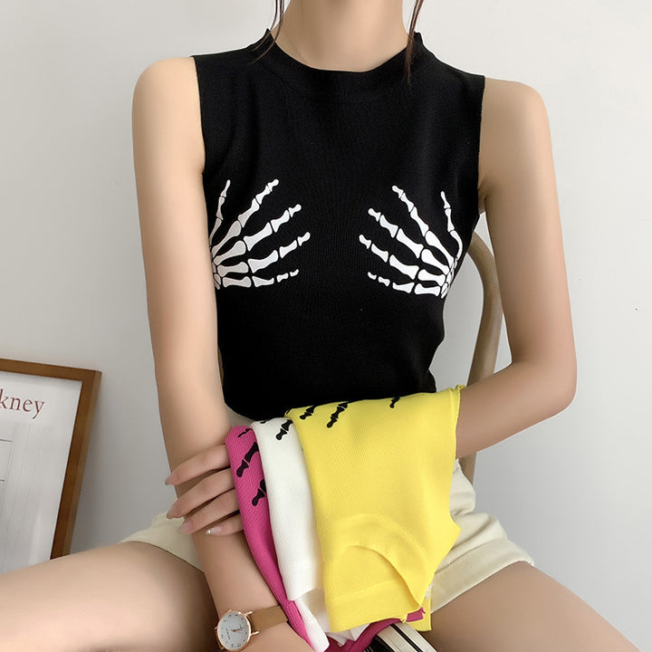 Sleeveless T-Shirt With Fashionable Style And Short Print