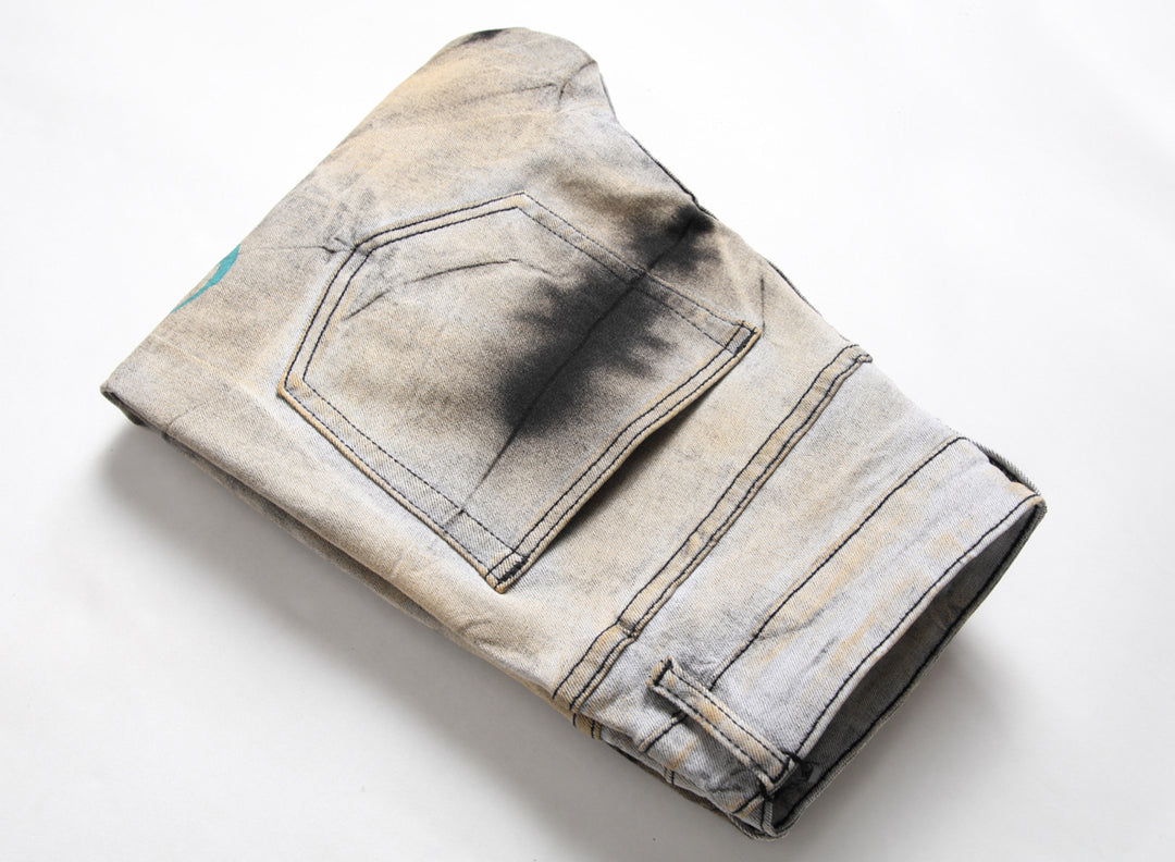 Men's Tie-Dye Jeans - 3 D Printed Denim - Shop Swazeyfit