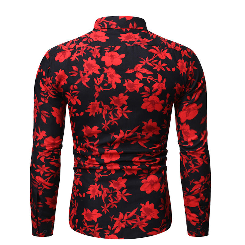 Men's Long Sleeve Shirt - Fashion Flower Shirt - Shop Swazeyfit