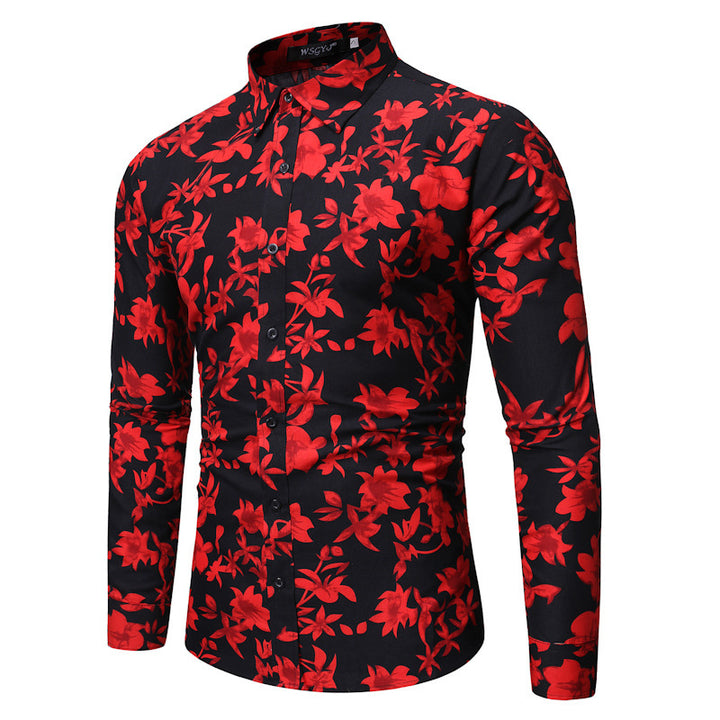 Men's Long Sleeve Shirt - Fashion Flower Shirt - Shop Swazeyfit