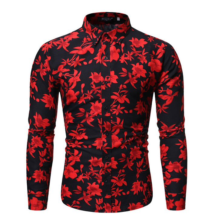 Men's Long Sleeve Shirt - Fashion Flower Shirt - Shop Swazeyfit