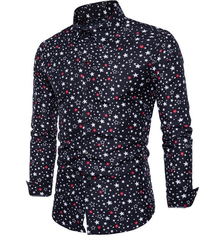 Men's Star Print Shirt - Stylish Spring Fashion - Shop Swazeyfit