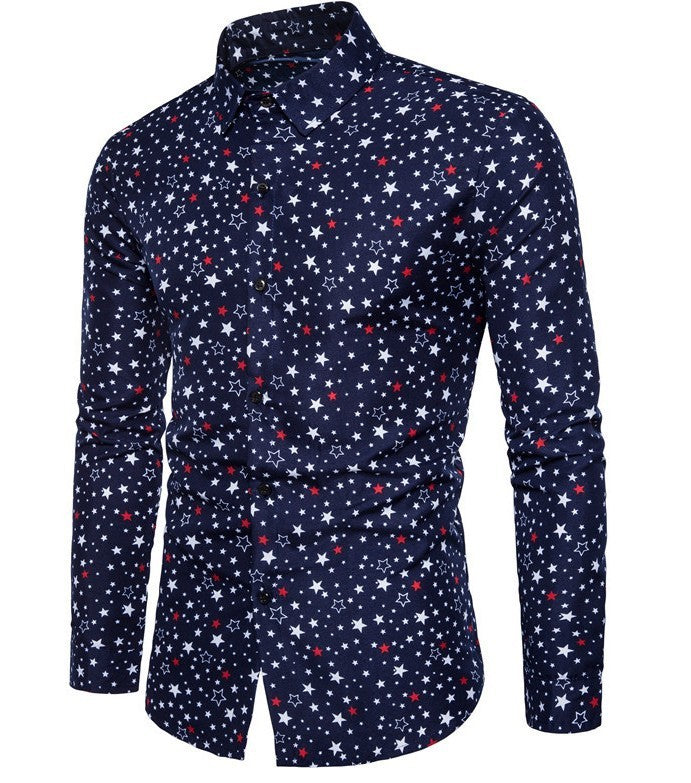 Men's Star Print Shirt - Stylish Spring Fashion - Shop Swazeyfit