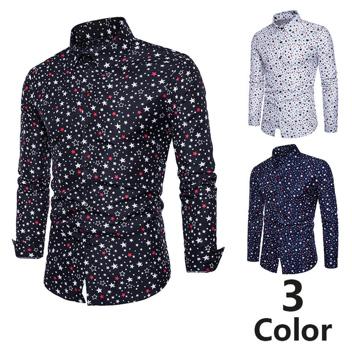 Men's Star Print Shirt - Stylish Spring Fashion - Shop Swazeyfit