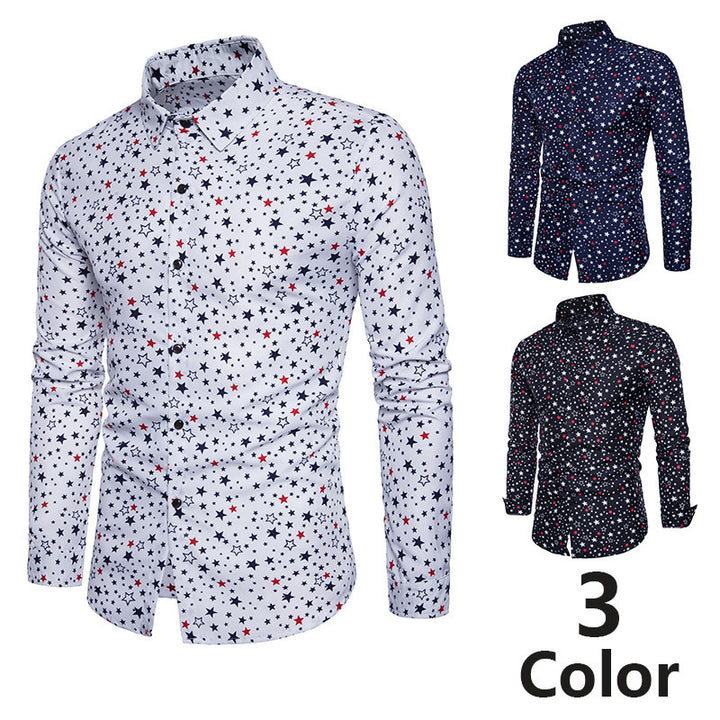 Men's Star Print Shirt - Stylish Spring Fashion - Shop Swazeyfit