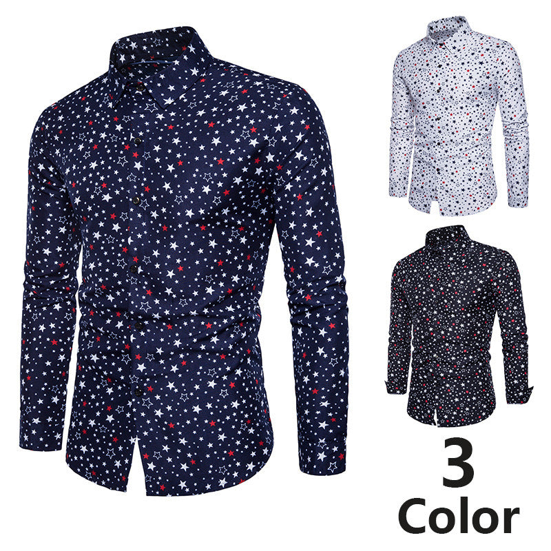 Men's Star Print Shirt - Stylish Spring Fashion - Shop Swazeyfit