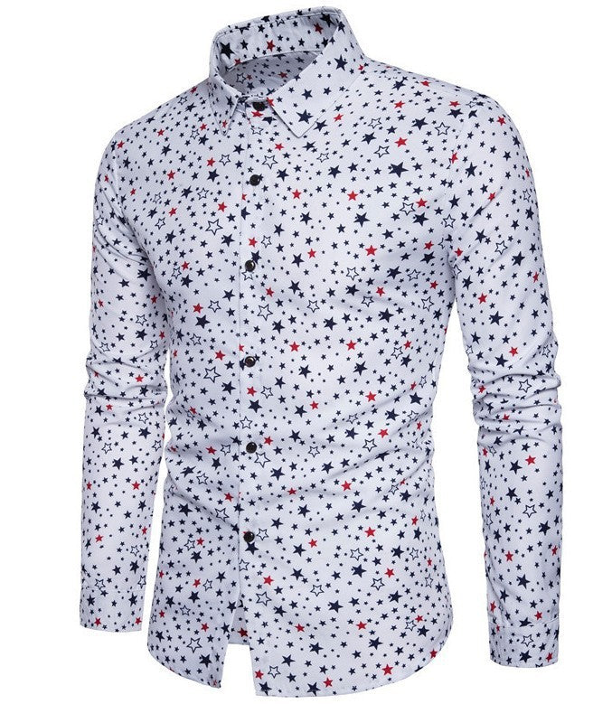 Men's Star Print Shirt - Stylish Spring Fashion - Shop Swazeyfit