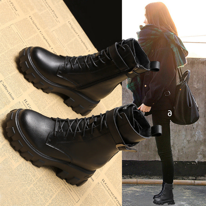 Lace-up Increased Platform Martin Boots