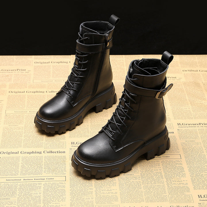 Lace-up Increased Platform Martin Boots