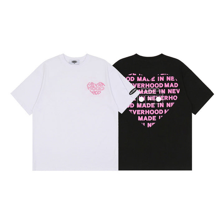 Letter Love Print Short Sleeve T-shirt