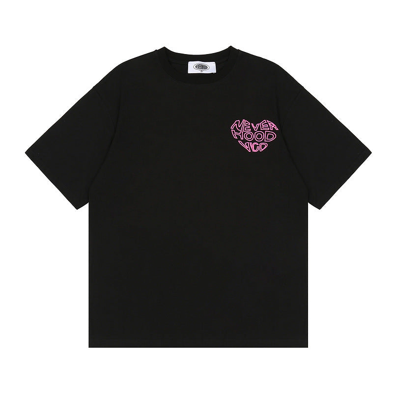 Letter Love Print Short Sleeve T-shirt