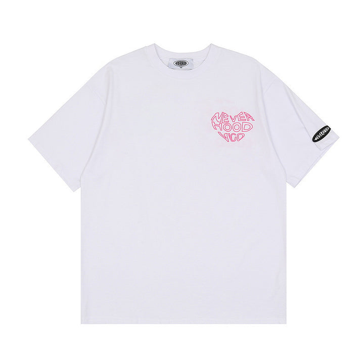 Letter Love Print Short Sleeve T-shirt