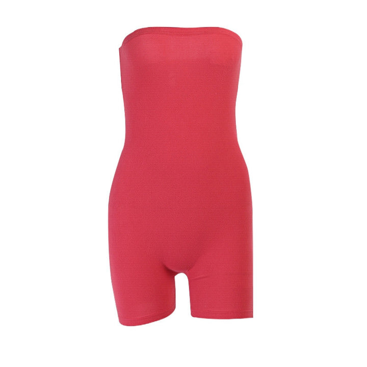 Sexy Solid Color One-Piece Shorts Women Summer