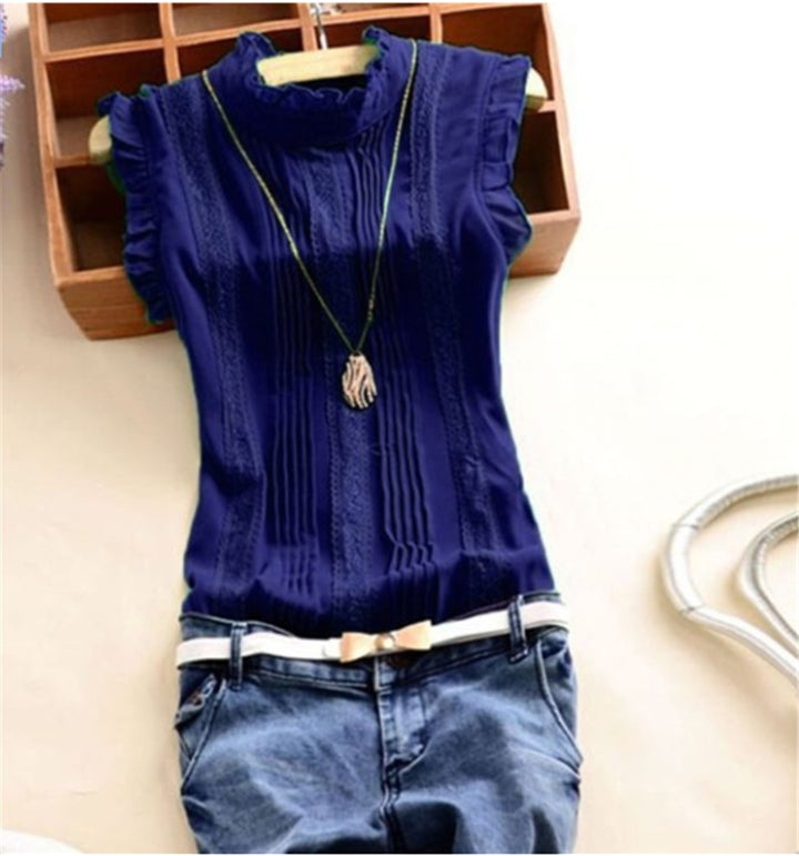 Chiffon Shirt Net Yarn Slim Slimming Small Shirt T-shirt