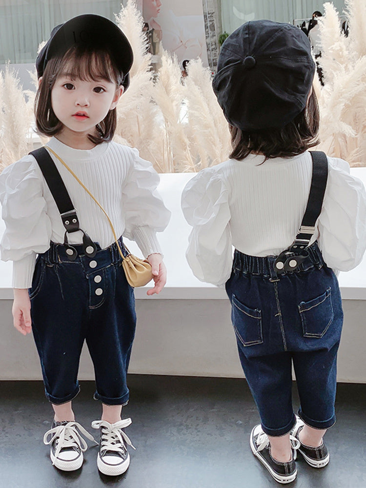 Autumn Shirt Fashion Denim Kids Two-piece Suit