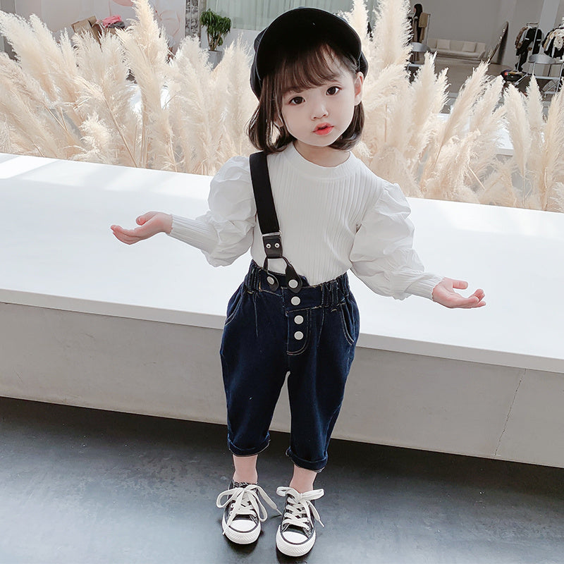 Autumn Shirt Fashion Denim Kids Two-piece Suit