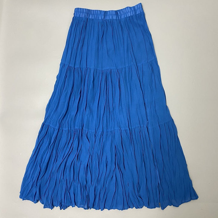 Chiffon Skirt, Pleated Skirt, High Waist, A-line Skirt