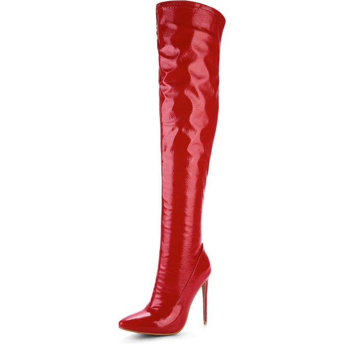 High-heeled Patent Leather Over-the-knee Boots Women's Boots