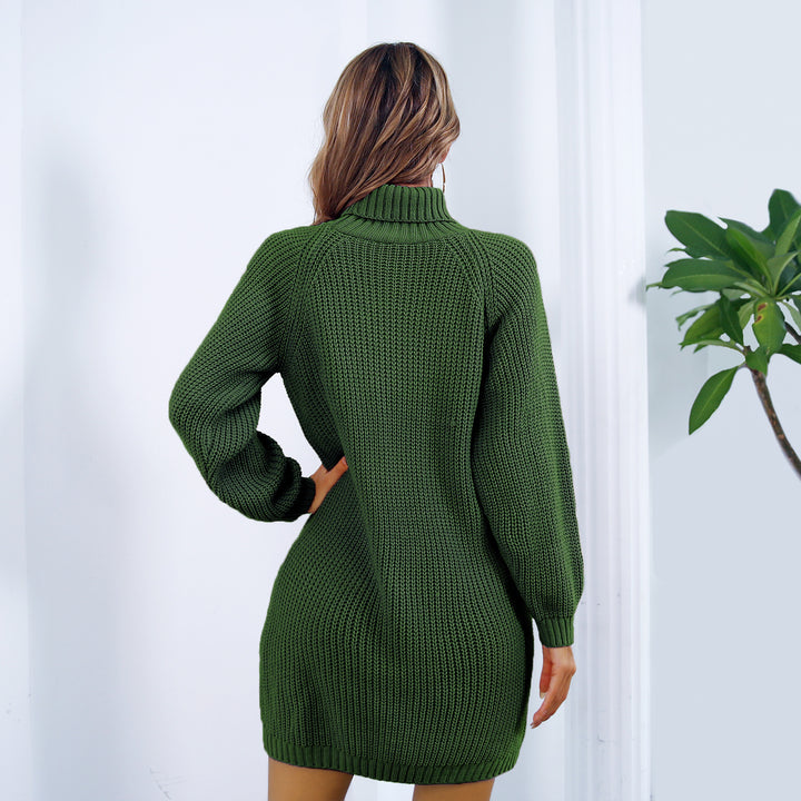 Winter Sweater Dress - Turtleneck Long Dress - Shop Swazeyfit