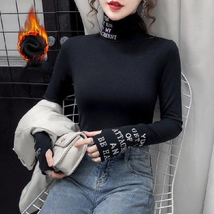 Half Turtleneck Black Bottoming Shirt Autumn And Winter New Fashion European