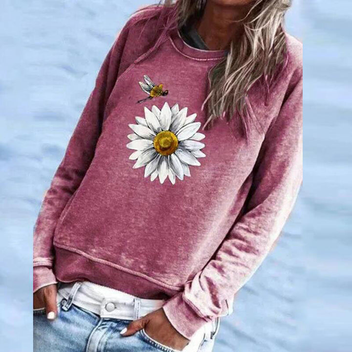 Printed long-sleeved sweatshirt