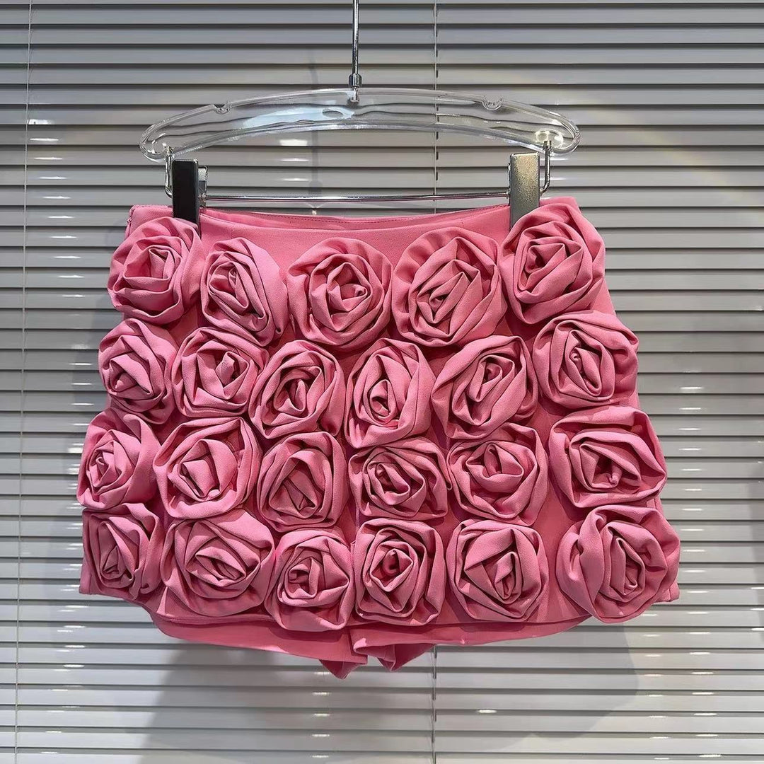 Women's Three-dimensional Flower Decoration Skirt