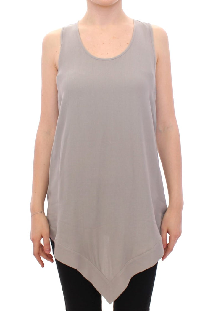 Comeforbreakfast Elegant Gray Viscose Top – Timeless Style