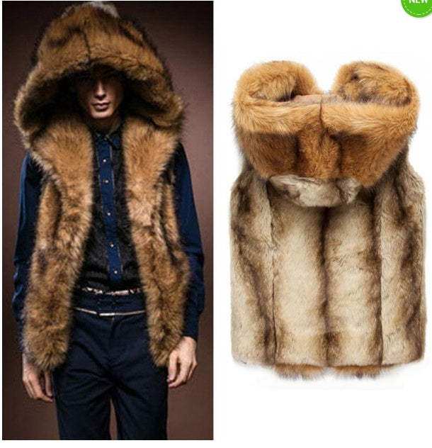 Hooded Faux Fur Vest