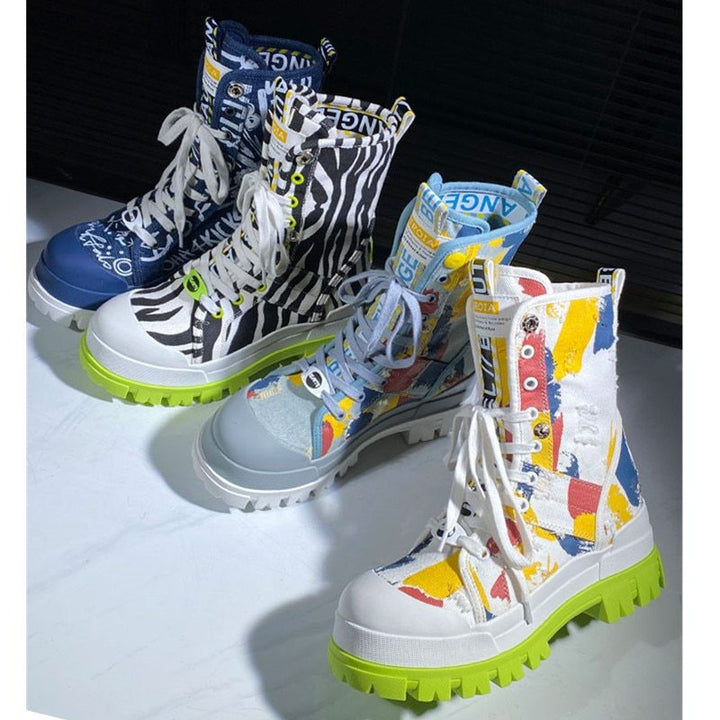 Canvas graffiti boots