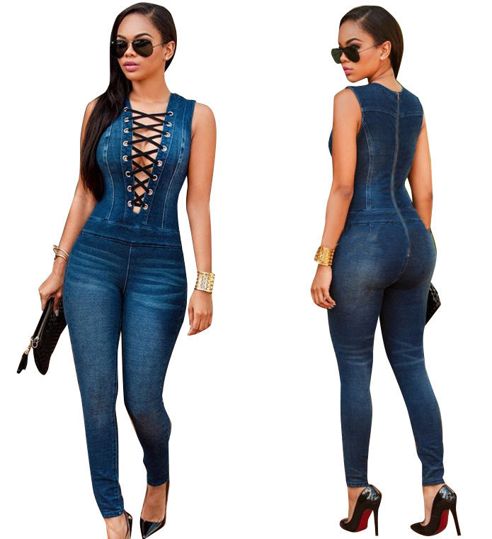 Slim Fit Jumpsuit - Eyelet Jumpsuit - Shop Swazeyfit