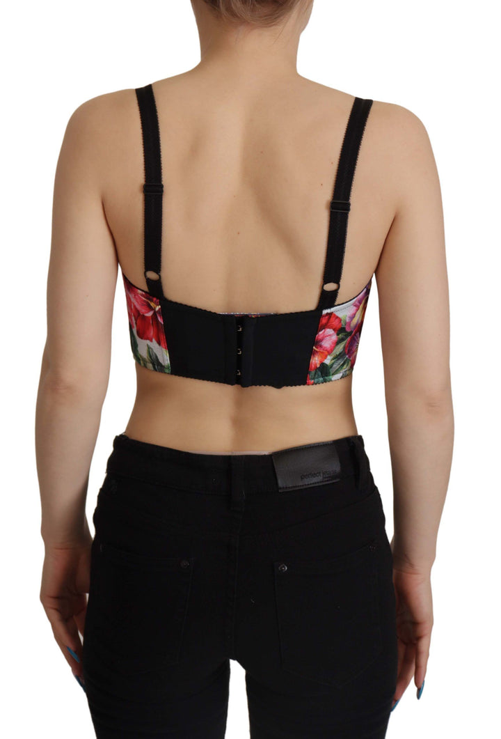 Dolce & Gabbana Floral Print Cropped Corset Top