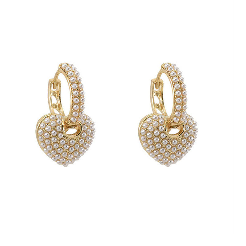 Pearl Heart Earrings - Dongdaemun Earrings - Shop Swazeyfit